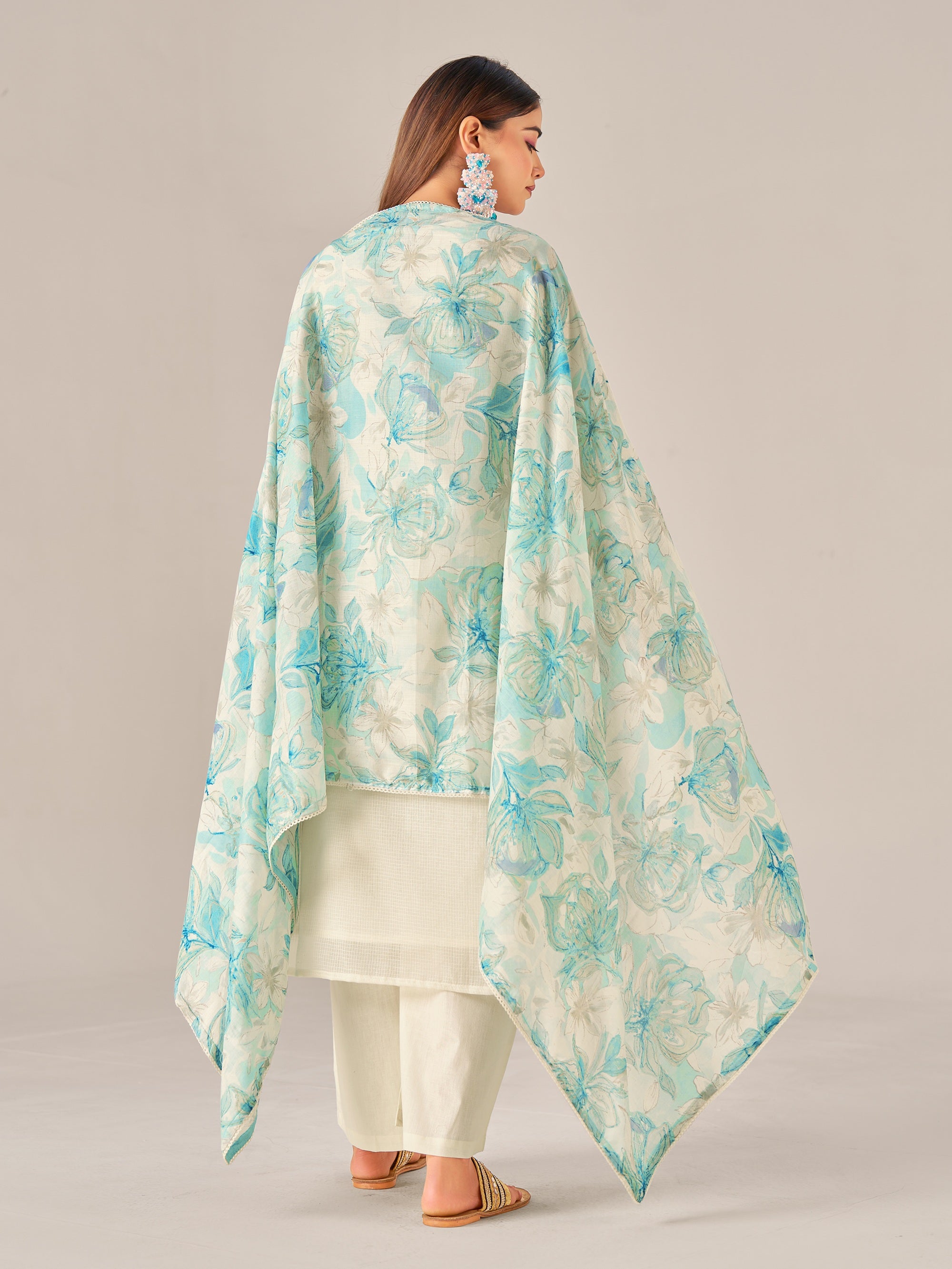 IOLY Women Floral Regular Thread Work Kurta with Palazzos & With Dupatta