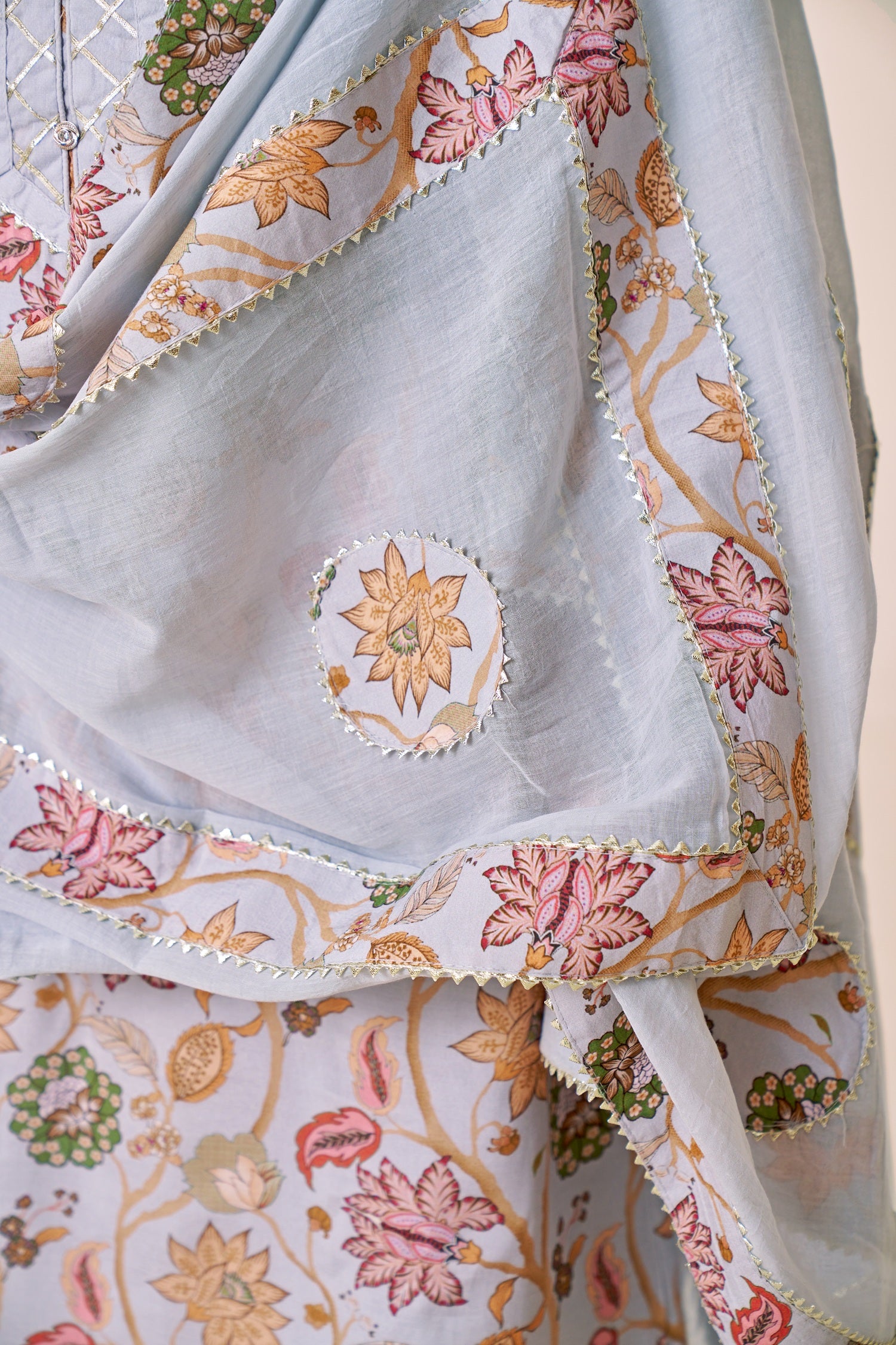 IOLY Floral Printed Kurta With Sharara & Dupatta