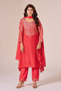 IOLY Women Ethnic Motifs Woven Design Silk Kurta with Trousers & Dupatta